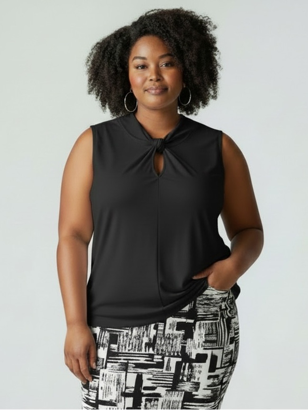 🦓 Jones Studio Black Knot Tank Top